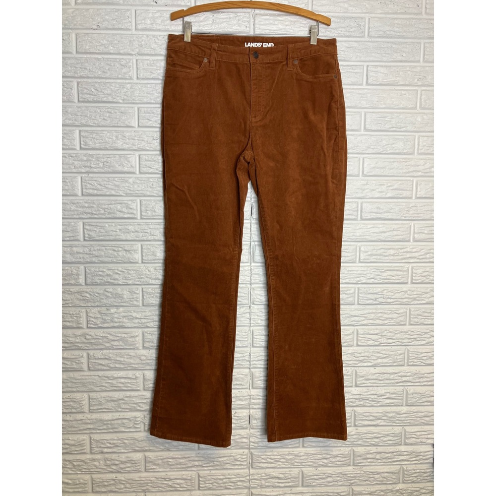 Lands' End mid-rise bootcut‎ corduroy pants caramel colored women's size 12